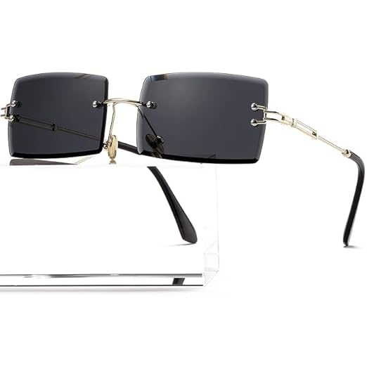 Non Polarized Sunglasses Golden Black Rimless SUNGLASSES
