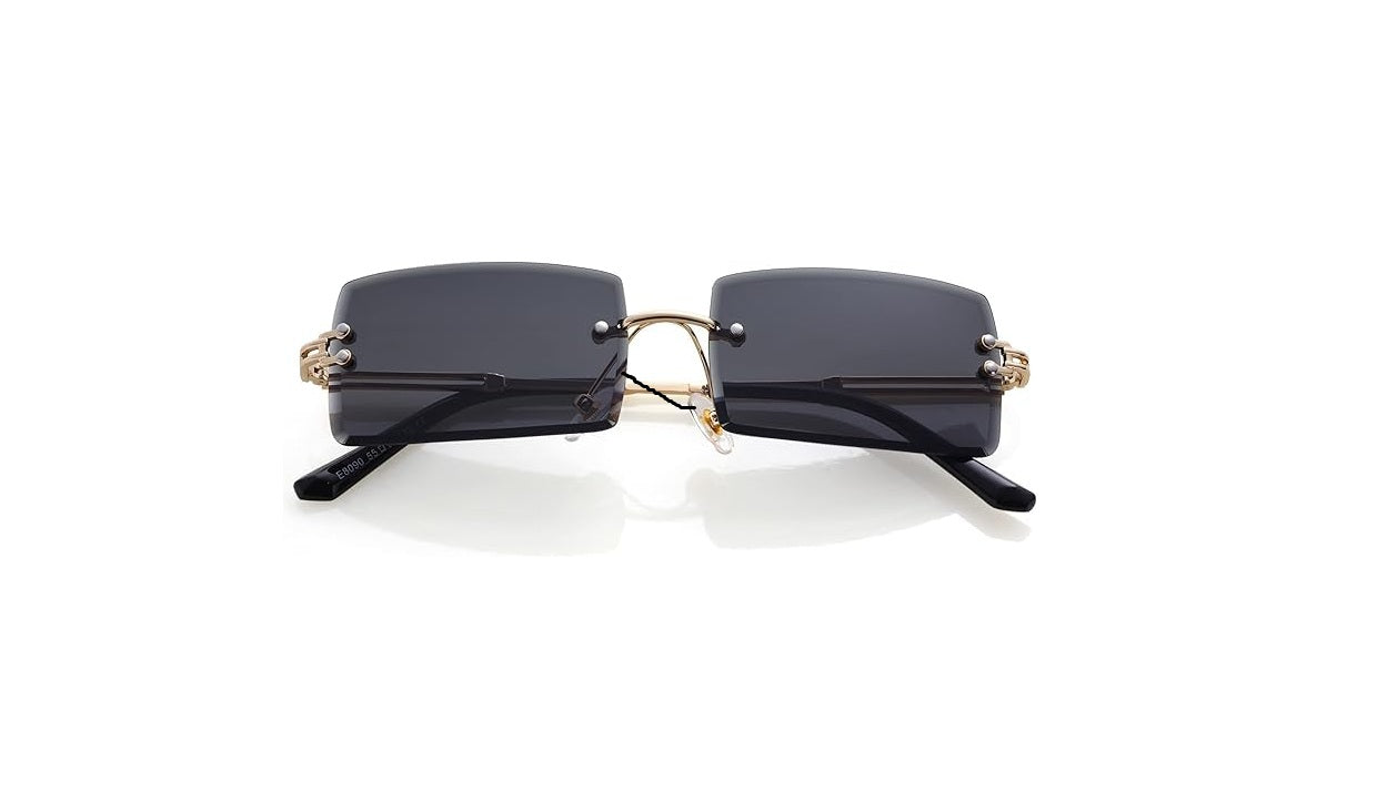 Non Polarized Sunglasses Golden Black Rimless SUNGLASSES