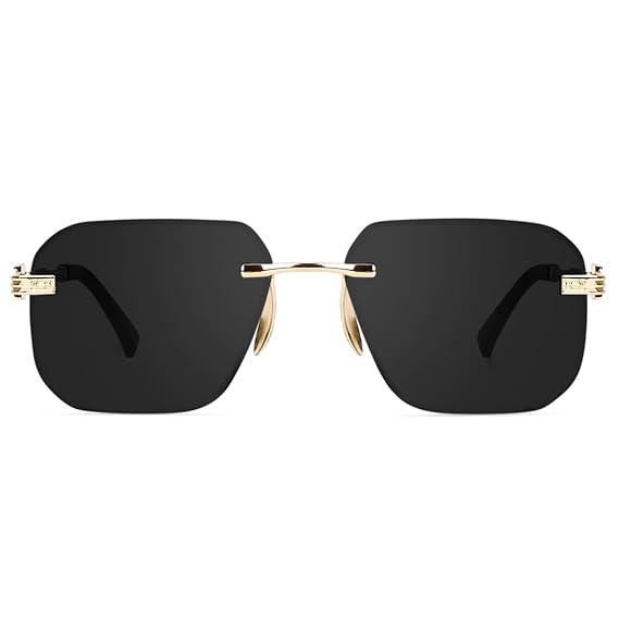 UV Protected Square Rimless Sunglasses for Men