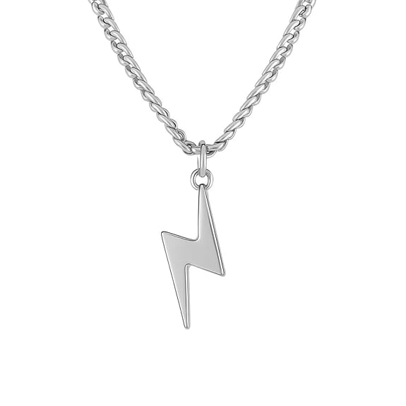 Mens lightening chain with pendent