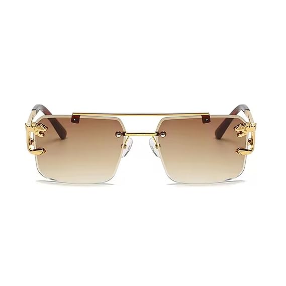 GOLD FRAME Diamond Cut Rectangular sunglasses for Men