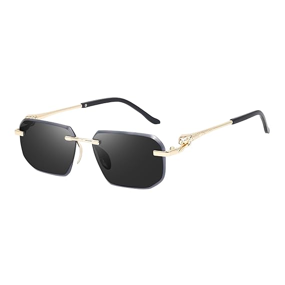 ELEGANCE Rimless Rectanglular Sunglasses For Men