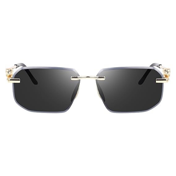 ELEGANCE Rimless Rectanglular Sunglasses For Men