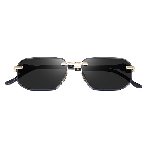 ELEGANCE Rimless Rectanglular Sunglasses For Men