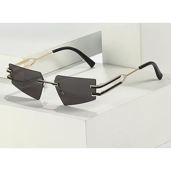 Rimless Rectangular Sunglasses for Men