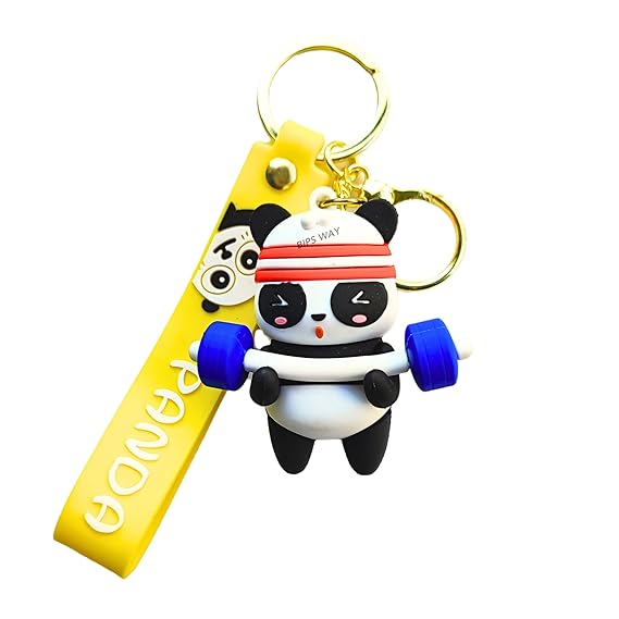 Cute Gym Panda Keychain