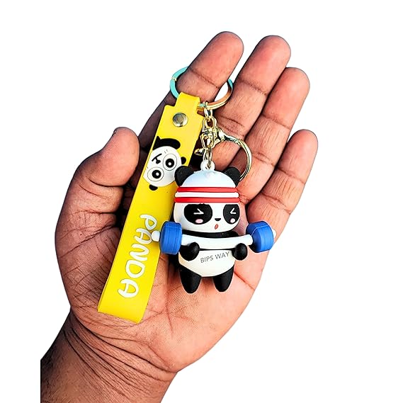 Cute Gym Panda Keychain